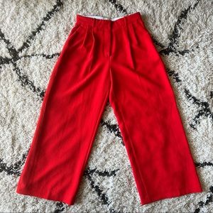 Size 6 Red Wilfred "Effortless Cropped Pant" by Aritzia Wide Leg Trouser